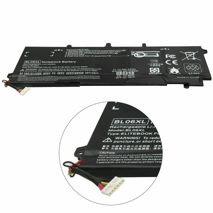 FAST Charging BL06XL Battery for HP EliteBook Folio 1040 G1, 1040 G2 722297-001 - Battery Mate