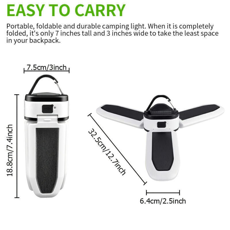 Foldable LED Solar Light Outdoor Waterproof Emergency Lamps Caravan Camping Lamp - Battery Mate