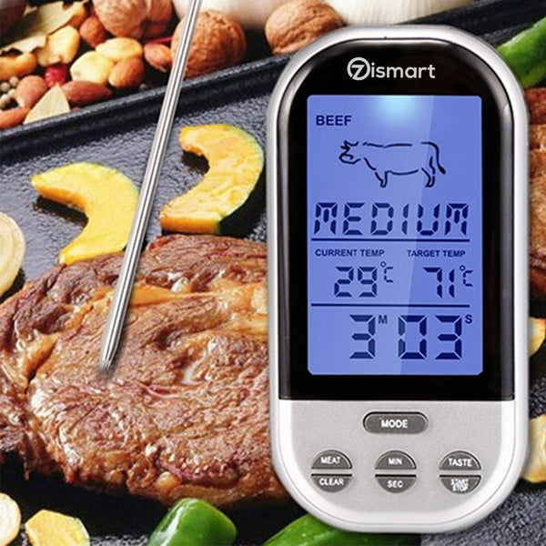 Food Meat Oven BBQ Thermometer Digital Wireless Remote Probe Cooking S ...
