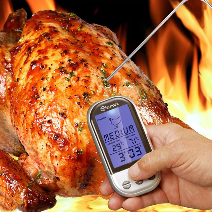 Food Meat Oven BBQ Thermometer Digital Wireless Remote Probe Cooking Set Grill - Battery Mate