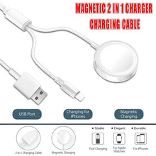 Load image into Gallery viewer, For Apple iPhone Watch iWatch 8 7 6 5 4 3 Magnetic 2 in 1 Charger Charging Cable - Battery Mate