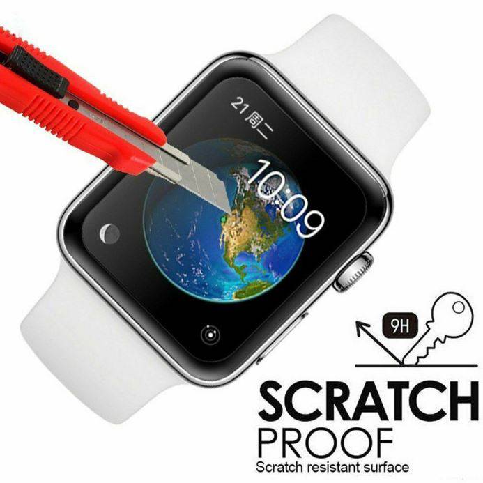 For Apple Watch 6 5 4 3 2 44 & 40 mm Curved Tempered Glass FULL Screen Protector - Battery Mate