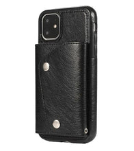 Load image into Gallery viewer, For iPhone 12 Luxury Leather Wallet Shockproof Case Cover | Black - Battery Mate