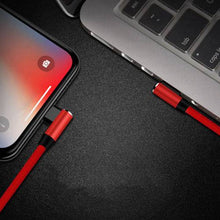 Load image into Gallery viewer, For iPhone 12 X 7 8 XS Braided 90 Degree Compact Cable USB Data Charger Cord - Battery Mate