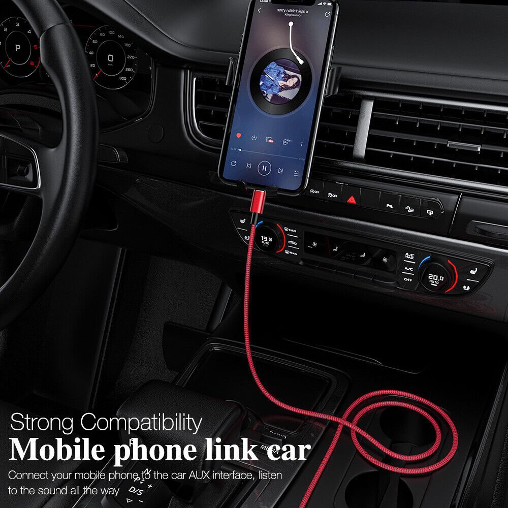 For iPhone to 3.5mm Aux Audio Adapter Cable Cord Jack iPhone 12 11 Pro 8 7 Plus - Battery Mate