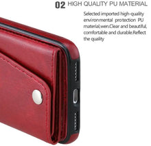 Load image into Gallery viewer, For iPhone XS Luxury Leather Wallet Shockproof Case Cover | Black - Battery Mate
