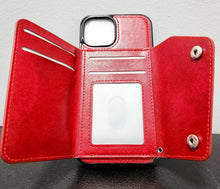 Load image into Gallery viewer, For iPhone XS Luxury Leather Wallet Shockproof Case Cover | Black - Battery Mate