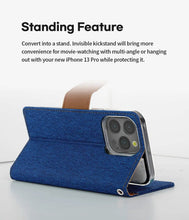 Load image into Gallery viewer, For iPhone XS Wallet Flip Denim Case Cover - Battery Mate