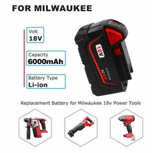 Load image into Gallery viewer, Generic Batteries for Milwaukee 18V 6.0Ah Battery Replacement | M18 Compatible Li-ion Battery | 4 Pack - Battery Mate
