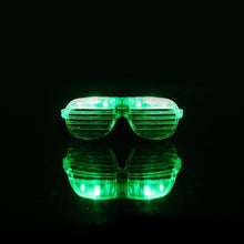 Load image into Gallery viewer, Green LED Glasses Light Up Shutter Shades Sunglasses Glow In The Dark Neon Party Toys - Battery Mate