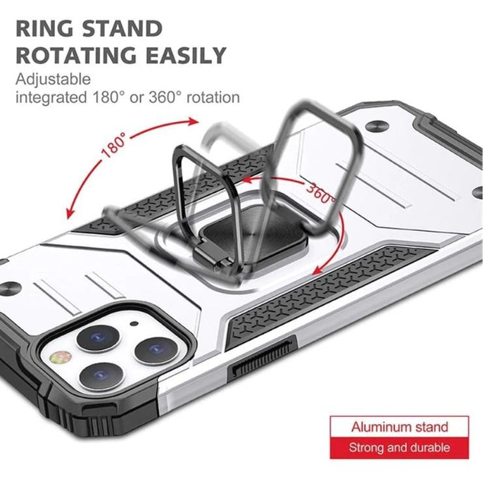 Green Shockproof Ring Case Stand Cover for iPhone 14 - Battery Mate