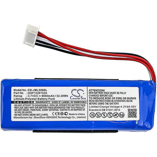 GSP1029102A Compatible Battery for JBL Charge 3 2016 Portable Bluetooth Speaker - Battery Mate