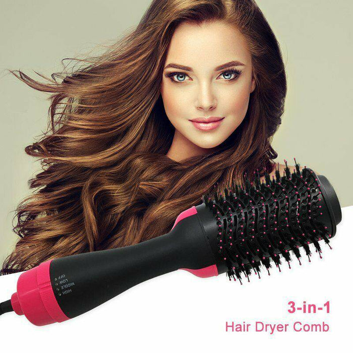 Hair Volumizer , Hot Blow Dry Brush Pro | 3 in 1 - Comb, Dryer, Straightner - Battery Mate