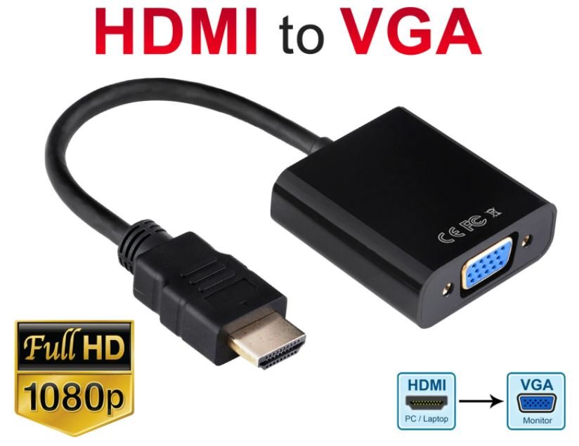 HDMI Male to VGA Female 1080p Adapter Video Cable Converter - Battery Mate