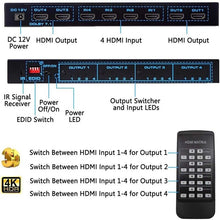 Load image into Gallery viewer, HDMI Matrix Switch 4x4 4K HDMI Matrix Switcher Splitter 4 In 4 Out Box Extractor - Battery Mate