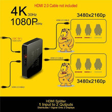 Load image into Gallery viewer, HDMI Splitter 1 in 2 Foxtel 4k 1080p Full HD TV DVD PC Video Duplicator - Battery Mate