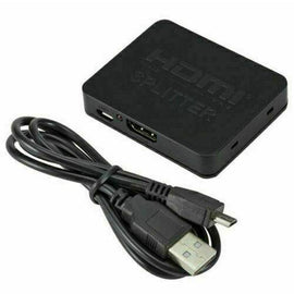 HDMI Splitter Amplifier 1 In 2 Out Video Duplicator 4K Full HD 3D Foxtel DVD etc - Battery Mate