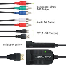 Load image into Gallery viewer, HDMI to 1080P Component Video YPbPr 5RCA RGB Converter Adapter R/L Audio Output - Battery Mate