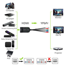 Load image into Gallery viewer, HDMI to 1080P Component Video YPbPr 5RCA RGB Converter Adapter R/L Audio Output - Battery Mate