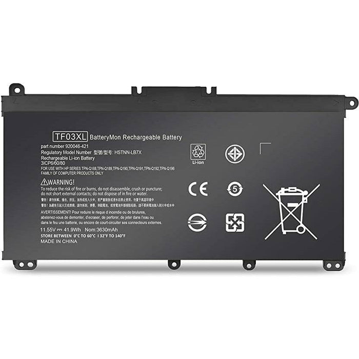 HP TF03XL Compatible Battery HP Pavilion 15-cc 15-cc129tx 15-cd 15-cd004au 17-ar050wn - Battery Mate