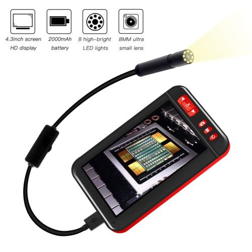 Industrial Endoscope Camera 1080P HD 4.3'' Screen Borescope Inspection Camera - Battery Mate