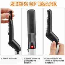 Load image into Gallery viewer, Ionic Beard Straightening Comb Styling Beard Straightening Brush for Men Portable Heating Beard Straightener - Battery Mate