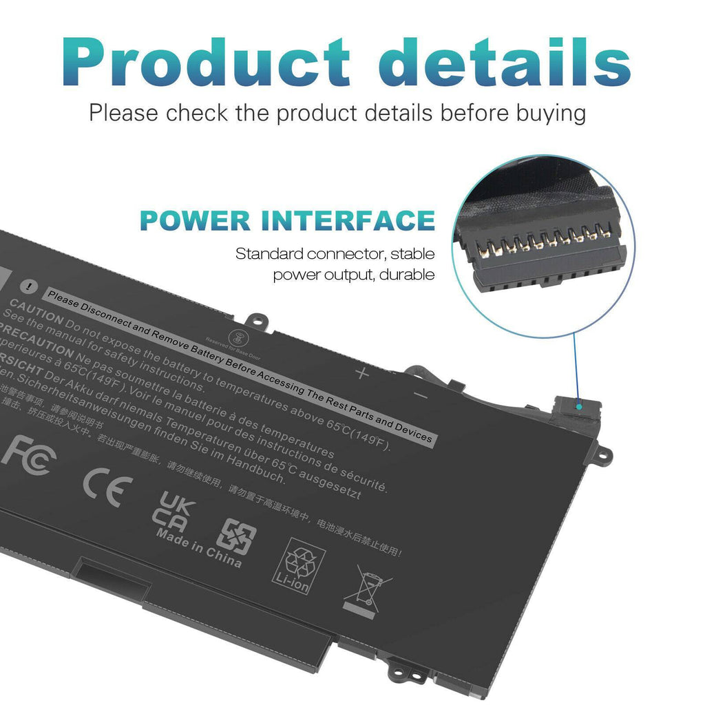 K5XWW Battery for Dell Latitude 7389 7390 12 5289 2-in-1 L3180 451-BBZC 71TG4 - Battery Mate