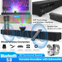 Load image into Gallery viewer, Karaoke Soundbar Bluetooth Speaker Subwoofer Surround w/ 2 Wireless Microphones - Battery Mate