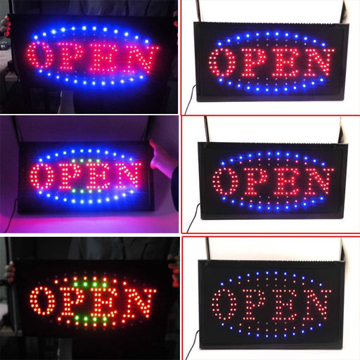 Large LED Open Sign Flashing Size 48*25CM Business Board Electric For Shop cafe - Battery Mate