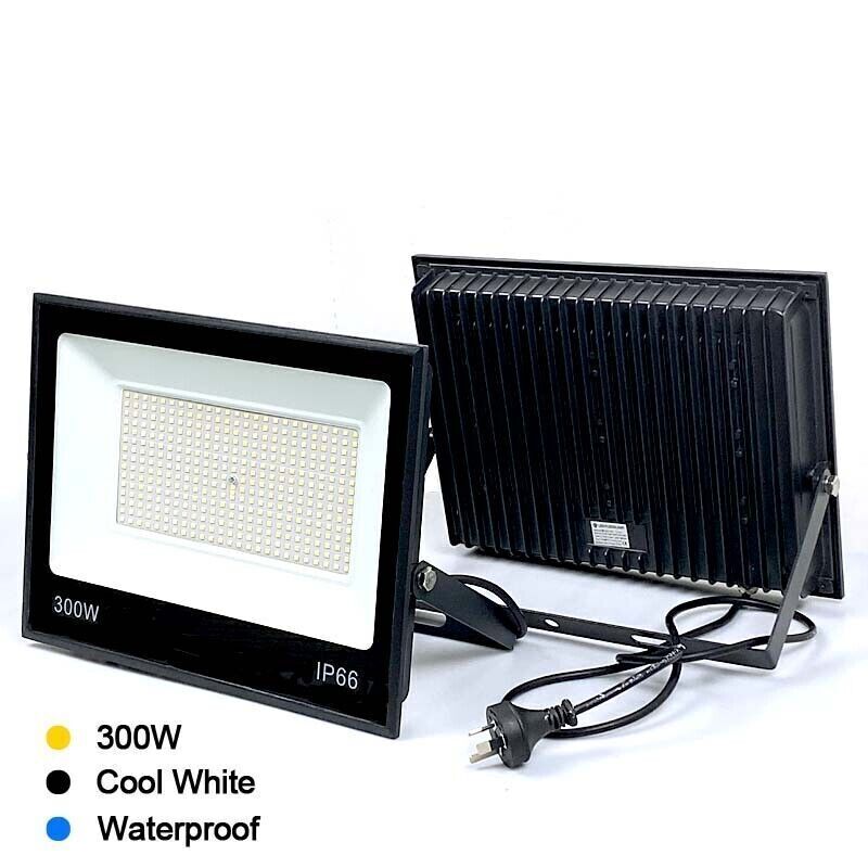 LED Flood light 300W IP66 Outdoor Spotlight 240V Cool White- 1 peice - Battery Mate