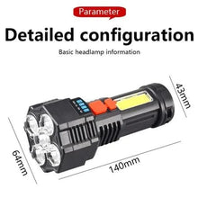 Load image into Gallery viewer, LED Super Bright Flashlight, Rechargeable Outdoor Multi-Functional Waterproof Led - Battery Mate