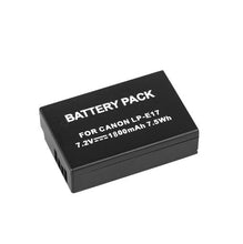 Load image into Gallery viewer, LP-e17 1800mAh Replacement Rechargeable Battery + dual usb Charger for Canon EOS M3 M5 750D 760D T6i T6s 800D 8000D Kiss X8i Cameras - Battery Mate