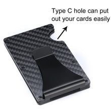 Load image into Gallery viewer, Men Carbon Fiber Credit Card Holder RFID Blocking Slim Wallet Money Clip Purse - Battery Mate