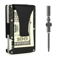 Load image into Gallery viewer, Men Carbon Fiber Credit Card Holder RFID Blocking Slim Wallet Money Clip Purse - Battery Mate
