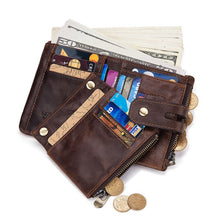 Load image into Gallery viewer, Men's RFID Blocking Wallet Leather Purse Card Slots Coins Holder Chain - Battery Mate