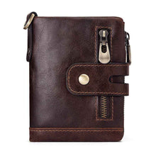 Load image into Gallery viewer, Men's RFID Blocking Wallet Leather Purse Card Slots Coins Holder Chain - Battery Mate