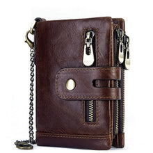 Load image into Gallery viewer, Men's RFID Blocking Wallet Leather Purse Card Slots Coins Holder Chain - Battery Mate