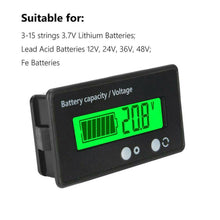 Load image into Gallery viewer, Meter LCD Car Lead-acid Monitor Voltmeter Battery Tester Capacity Indicator Bike - Battery Mate
