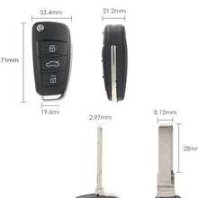 Load image into Gallery viewer, Modify Flip Remote Key for Audi A3 S3 A4 S4 TT 2006 2007 2008 P/N:8P0 837 220 D - Battery Mate