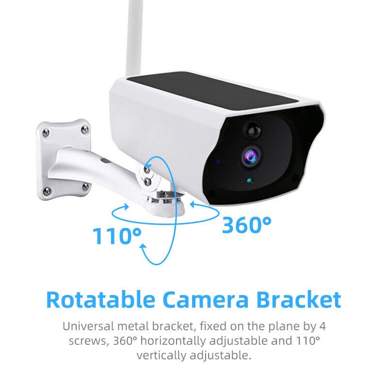 Outdoor Wireless Solar-Powered WiFi PTZ CCTV Camera with Battery + 64gb Memory Card Security IP Cam with Siren, Spotlight, Night Vision, AI Motion Detection - Battery Mate