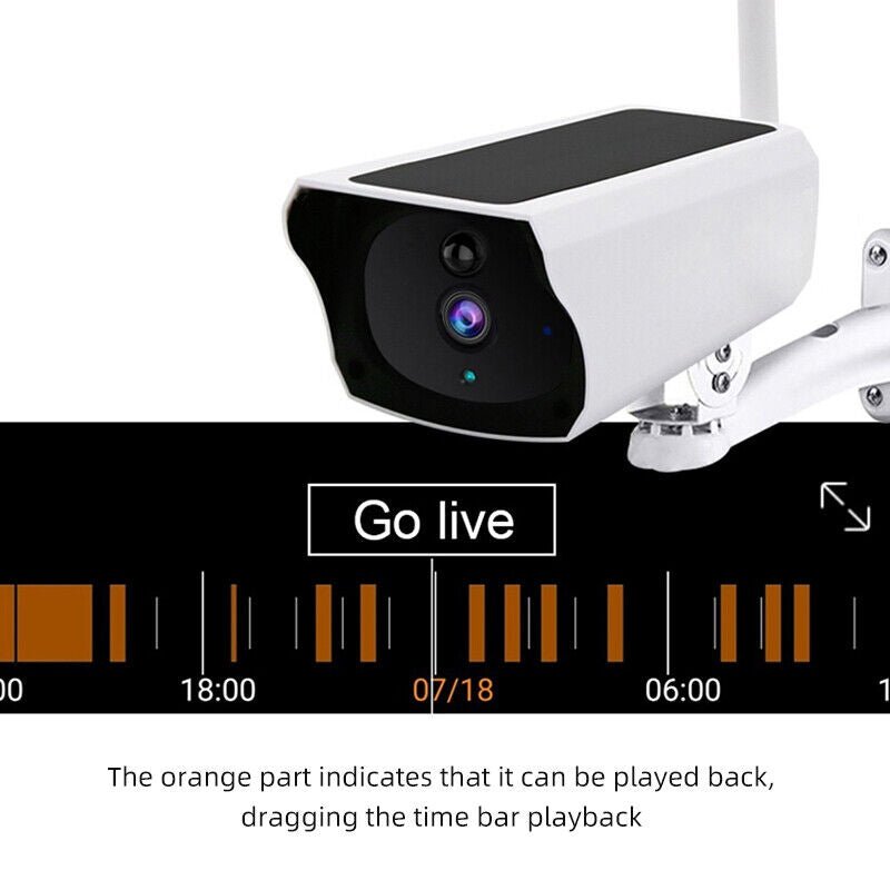 Outdoor Wireless Solar-Powered WiFi PTZ CCTV Camera with Battery + 64gb Memory Card Security IP Cam with Siren, Spotlight, Night Vision, AI Motion Detection - Battery Mate