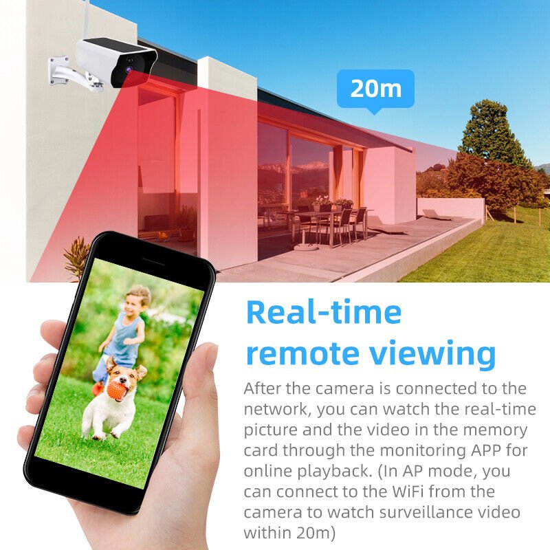 Outdoor Wireless Solar-Powered WiFi PTZ CCTV Camera with Battery + 64gb Memory Card Security IP Cam with Siren, Spotlight, Night Vision, AI Motion Detection - Battery Mate