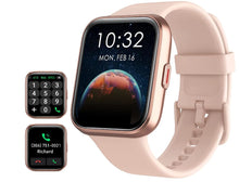 Load image into Gallery viewer, Pink Smart Watch for Women Men Bluetooth Call Voice/Dial, 1.7'' DIY Full Touch Screen Fitness Tracker with Heart Rate Sleep Monitor Pedometer Message Reminder 5ATM Waterproof Smartwatch for Android iOS - Battery Mate