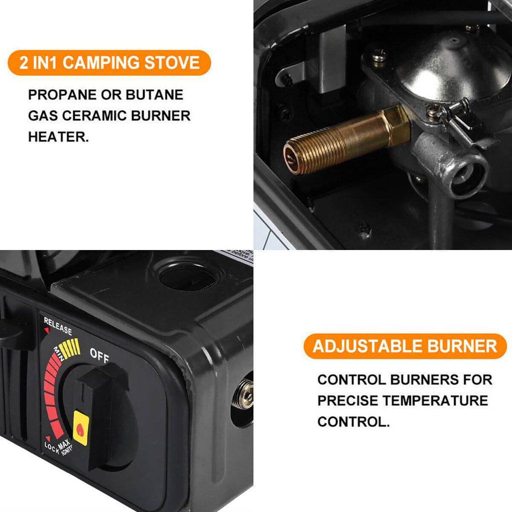 Portable Butane Gas Heater Camping Camp Tent Outdoor Hiking Camper Survival - Battery Mate