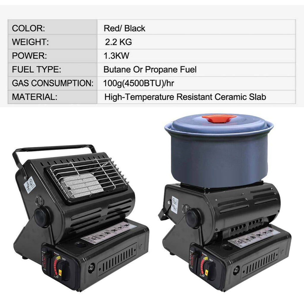 Portable Butane Gas Heater Camping Camp Tent Outdoor Hiking Camper Survival - Battery Mate