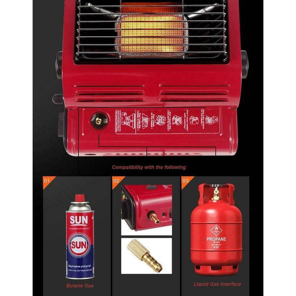 Portable Butane Gas Heater Camping Camp Tent Outdoor Hiking Camper Survival - Battery Mate