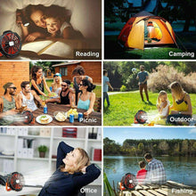 Load image into Gallery viewer, Portable Camping Fan LED Light Rechargeable Outdoor Tent Lantern w/ Hook Remote - Battery Mate