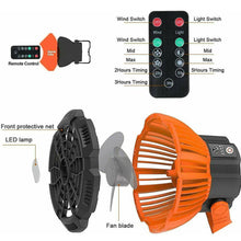 Load image into Gallery viewer, Portable Camping Fan LED Light Rechargeable Outdoor Tent Lantern w/ Hook Remote - Battery Mate