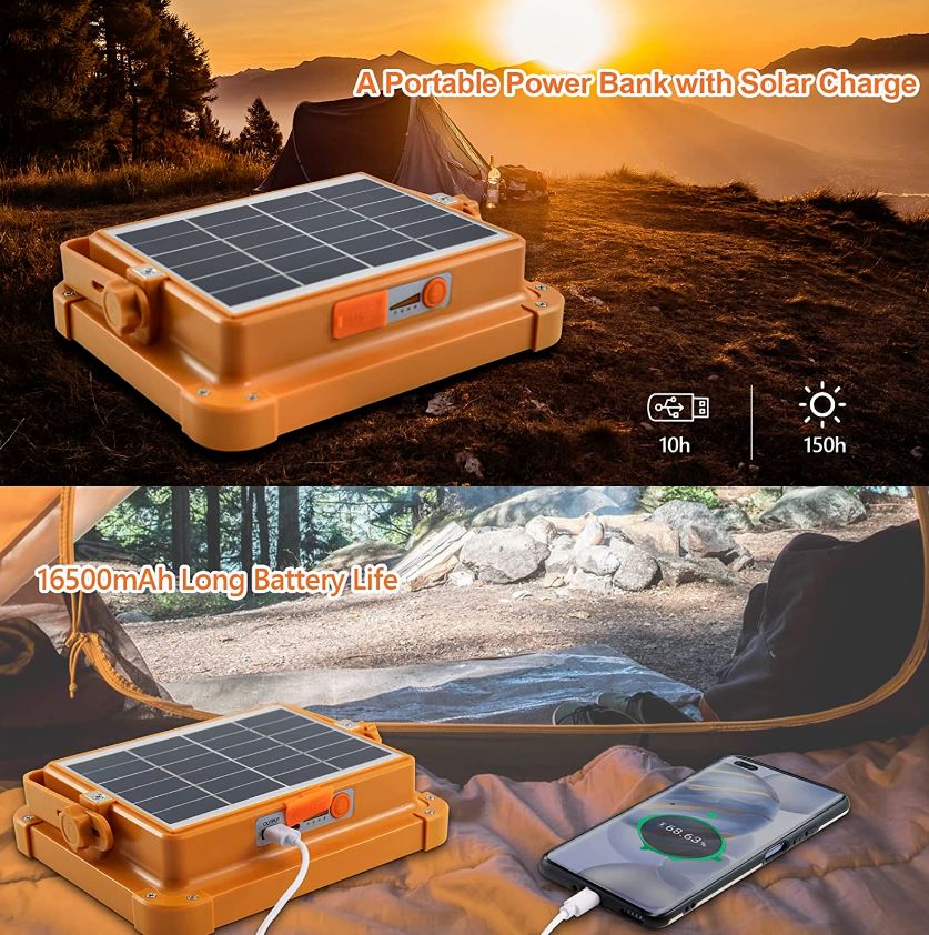 Portable Led Work Solar Light IP66 with Stepless Brightness Job Site Battery Rec - Battery Mate