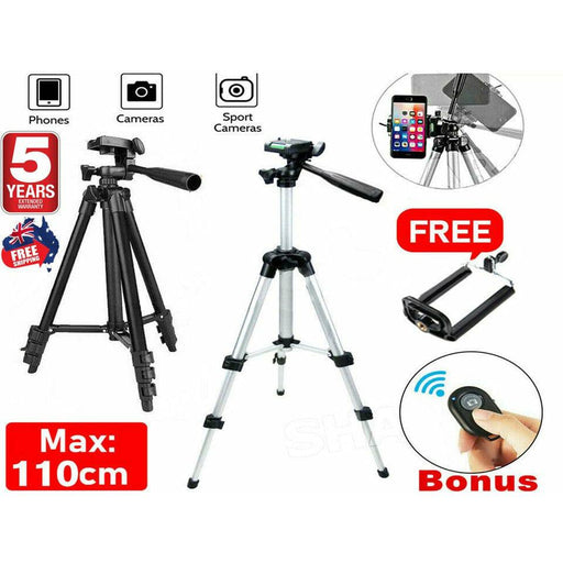 Professional Camera Tripod Stand Mount Phone Holder For iPhone / Samsung / DSLR / Phones - Battery Mate